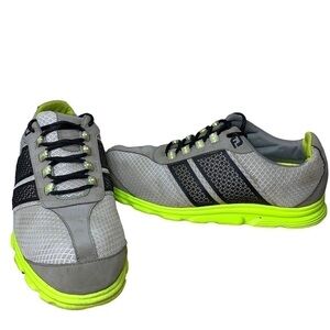 Footjoy Superlites Golf Sneakers Men's 10 w Gray Green Spikeless Shoes 58118